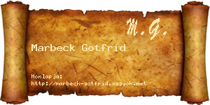 Marbeck Gotfrid névjegykártya